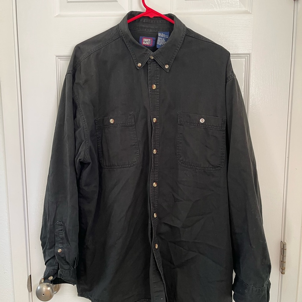 Faded Glory Charcoal Button-Up Shirt size XL